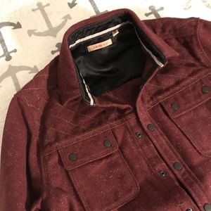 Jeremiah burgundy wool shirt jacket